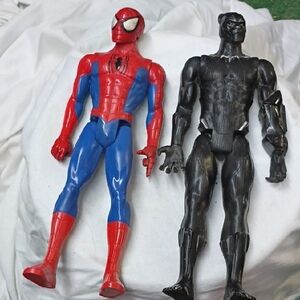 Large Spider-Man and Black Panther Action Figures Set